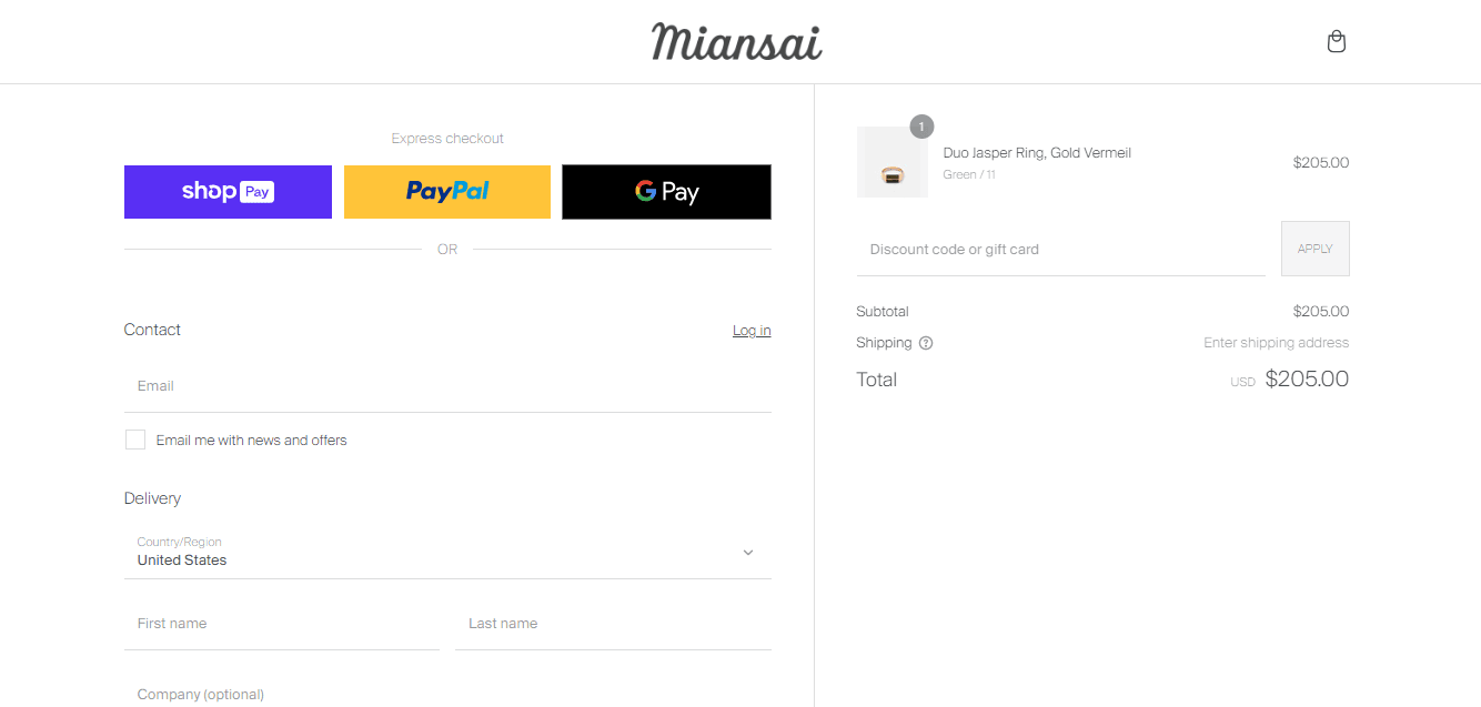 How to apply MIANSAI coupon code